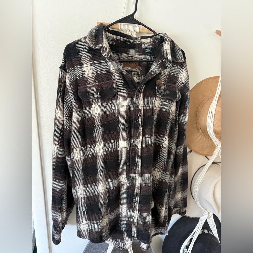 Men’s Black, Brown and White Plaid Flannel from Orvis